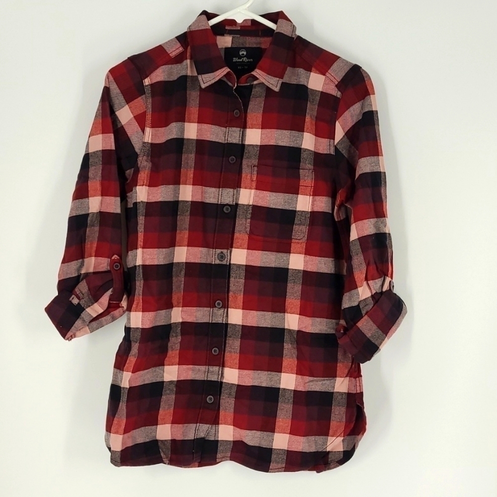 Wind River Size XS Red Plaid Cotton Button Down Shirt